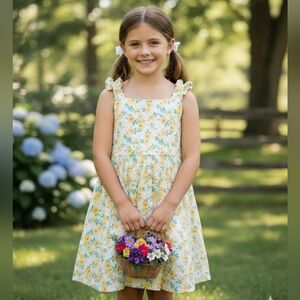 Bt Ween Floral Yellow and Green Kids Dress Size 10